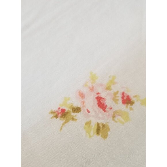 Sears Roebuck Vintage Full Flat Sheet White Pink Flowers 81x104 Perma Prest Perc - Picture 8 of 11